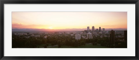 Framed Sunny Sky Behind Denver Colorado Print