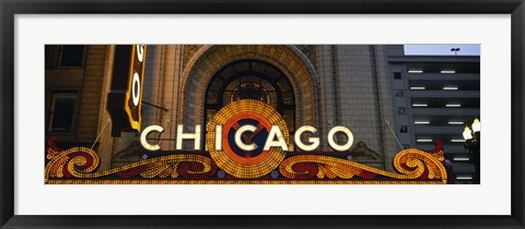 Framed Close-up of the entrance of a stage theater, Chicago Theater, Chicago, Illinois, USA Print