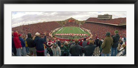 Framed Spectators watching a football match at Camp Randall Stadium, University of Wisconsin, Madison, Dane County, Wisconsin, USA Print