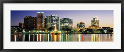 Framed Skyline At Dusk, Orlando, Florida, USA Print