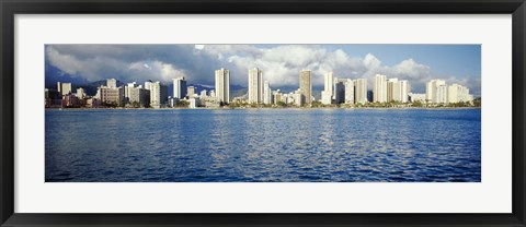 Framed Buildings at the waterfront, Honolulu Print