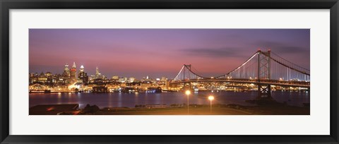 Framed Philadelphia at Night Print