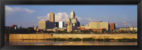 Framed Buildings at the waterfront, White River, Indianapolis, Marion County, Indiana, USA Print