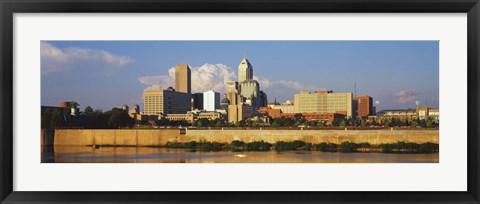 Framed Buildings at the waterfront, White River, Indianapolis, Marion County, Indiana, USA Print