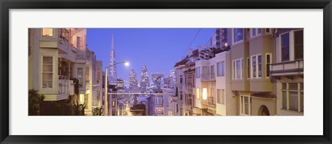 Framed San Francisco Street with view of Skyscrapers Print