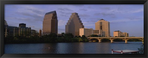 Framed Bridge over a river, Congress Avenue Bridge, Austin, Texas, USA Print