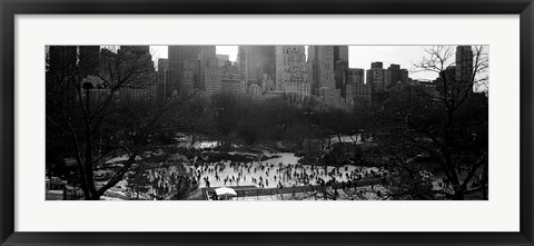 Framed Wollman Rink Ice Skating, Central Park, NYC, New York City, New York State, USA Print