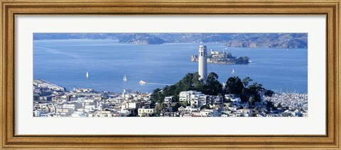 Framed San Francisco and Alcatraz Island Print