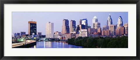 Framed Skyline View of Downtown Philadelphia Print