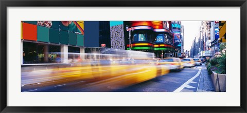 Framed Yellow Cabs in Times Square, NYC Print