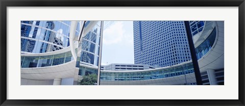 Framed Low angle view of skyscrapers, Enron Center, Houston, Texas, USA Print