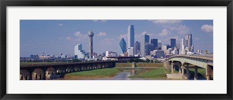 Framed Office Buildings In A City, Dallas, Texas, USA Print