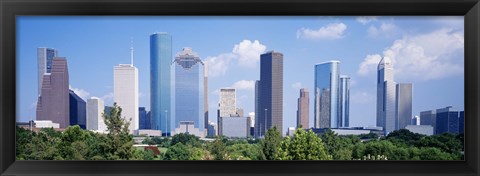 Framed Houston Skyline, Texas Print