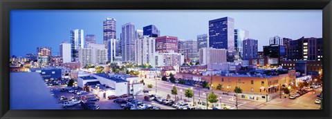 Framed Denver at night, Colorado Print