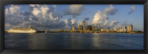 Framed Cruise ship docked at a harbor, Miami, Florida, USA Print