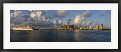 Framed Cruise ship docked at a harbor, Miami, Florida, USA Print