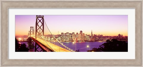 Framed San Francisco Skyline with Golden Gate Bridge Print