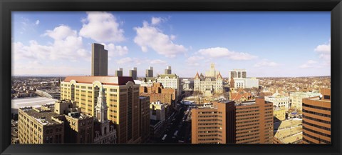 Framed High angle view of a city, Albany, New York State, USA Print