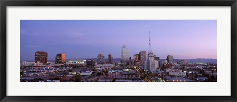 Framed Aerial View Of The City At Dusk, Phoenix, Arizona, USA Print