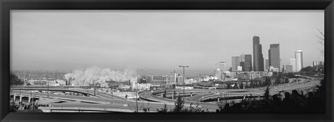 Framed Building demolition near a highway, Seattle, Washington State, USA Print