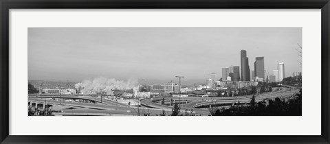 Framed Building demolition near a highway, Seattle, Washington State, USA Print