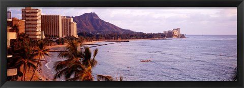 Framed Waikiki Beach, Oahu, Hawaii Print