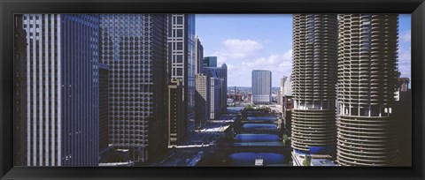 Framed USA, Illinois, Chicago, Chicago River Print