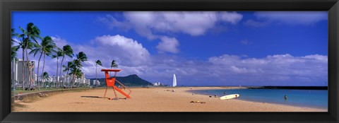 Framed Ala Moana Beach Honolulu HI Print