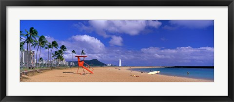 Framed Ala Moana Beach Honolulu HI Print