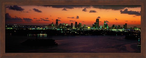 Framed Miami at night, Florida Print