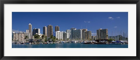 Framed Honolulu, Hawaii Skyline Print