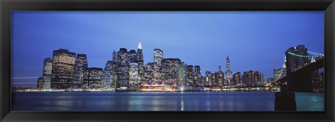 Framed New York Ciry at Night with Bright Blue Sky Print