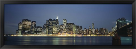 Framed Buildings On The Waterfront, NYC, New York City, New York State, USA Print