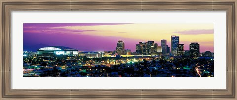 Framed Phoenix Skyline at Night Print