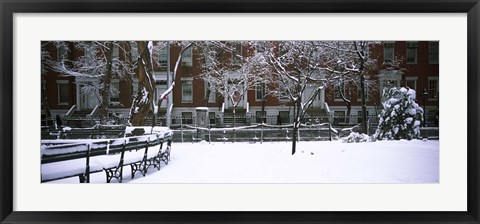 Framed Washington Square Park in the snow, Manhattan Print