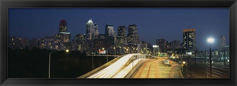 Framed Traffic moving on a road, Philadelphia, Pennsylvania, USA Print