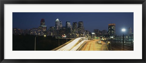 Framed Traffic moving on a road, Philadelphia, Pennsylvania, USA Print