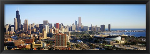 Framed Colorful View of Chicago from the Sky Print