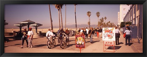 Framed People Walking On The Sidewalk, Venice, Los Angeles, California, USA Print