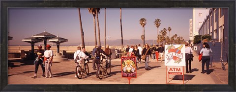 Framed People Walking On The Sidewalk, Venice, Los Angeles, California, USA Print