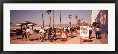 Framed People Walking On The Sidewalk, Venice, Los Angeles, California, USA Print