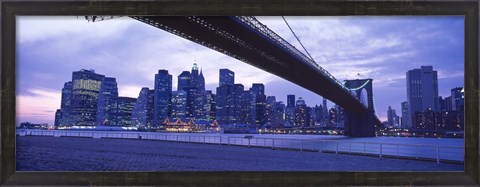 Framed Brooklyn Bridge and New York City Skyline Print