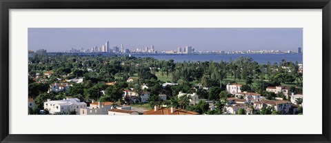 Framed High Angle View Of The City, Miami, Florida, USA Print