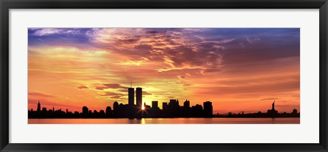 Framed US, New York City, skyline, sunrise Print