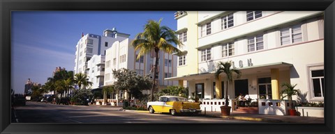 Framed Car parked in front of a hotel, Miami, Florida, USA Print