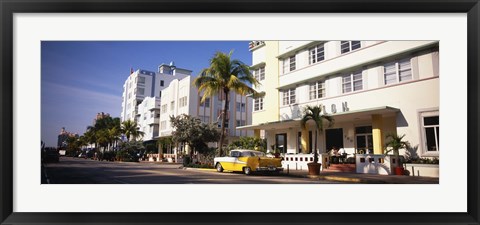 Framed Car parked in front of a hotel, Miami, Florida, USA Print