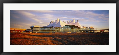 Framed Clouded sky over an airport, Denver International Airport, Denver, Colorado, USA Print