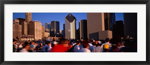 Framed Group of people running a marathon, Chicago, Illinois, USA Print