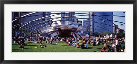 Framed People At A Lawn, Pritzker Pavilion, Millennium Park, Chicago, Illinois, USA Print