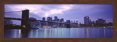 Framed Skyscrapers In A City, Brooklyn Bridge, NYC, New York City, New York State, USA Print